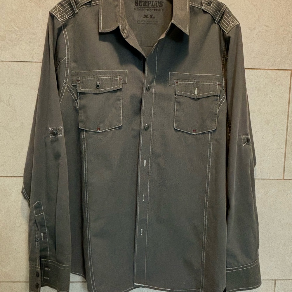SURPLUS Men’s western long sleeve button up shirt - Picture 4 of 6